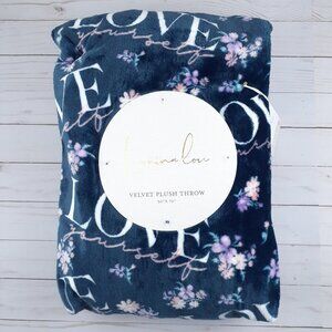 Lumina Lou Velvet Plush Throw Blanket 50x70 Love Yourself Floral Flowers